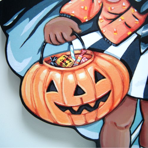 Image of Trick or Treat Witch plaque  (Black)