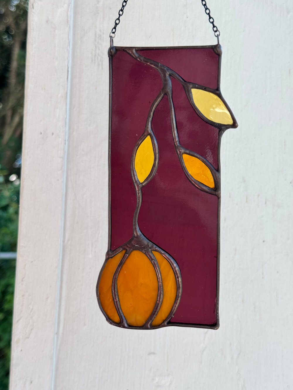Pumpkin & falling leaves mini panel