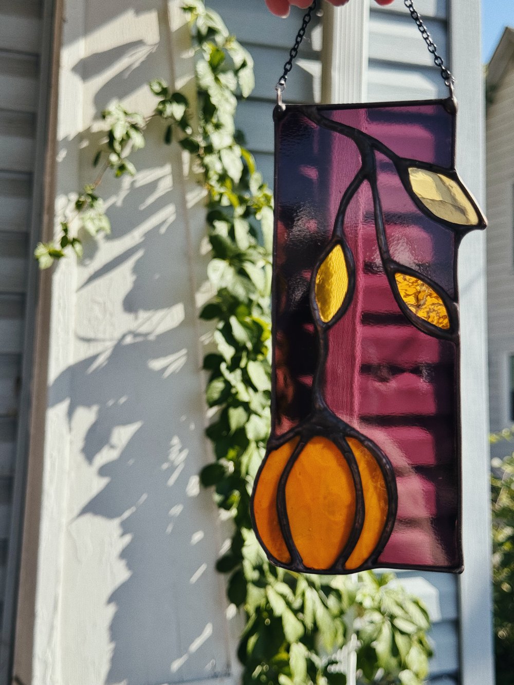 Pumpkin & falling leaves mini panel