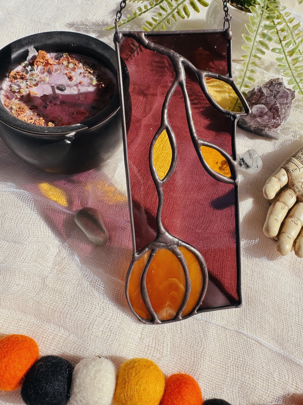 Pumpkin & falling leaves mini panel