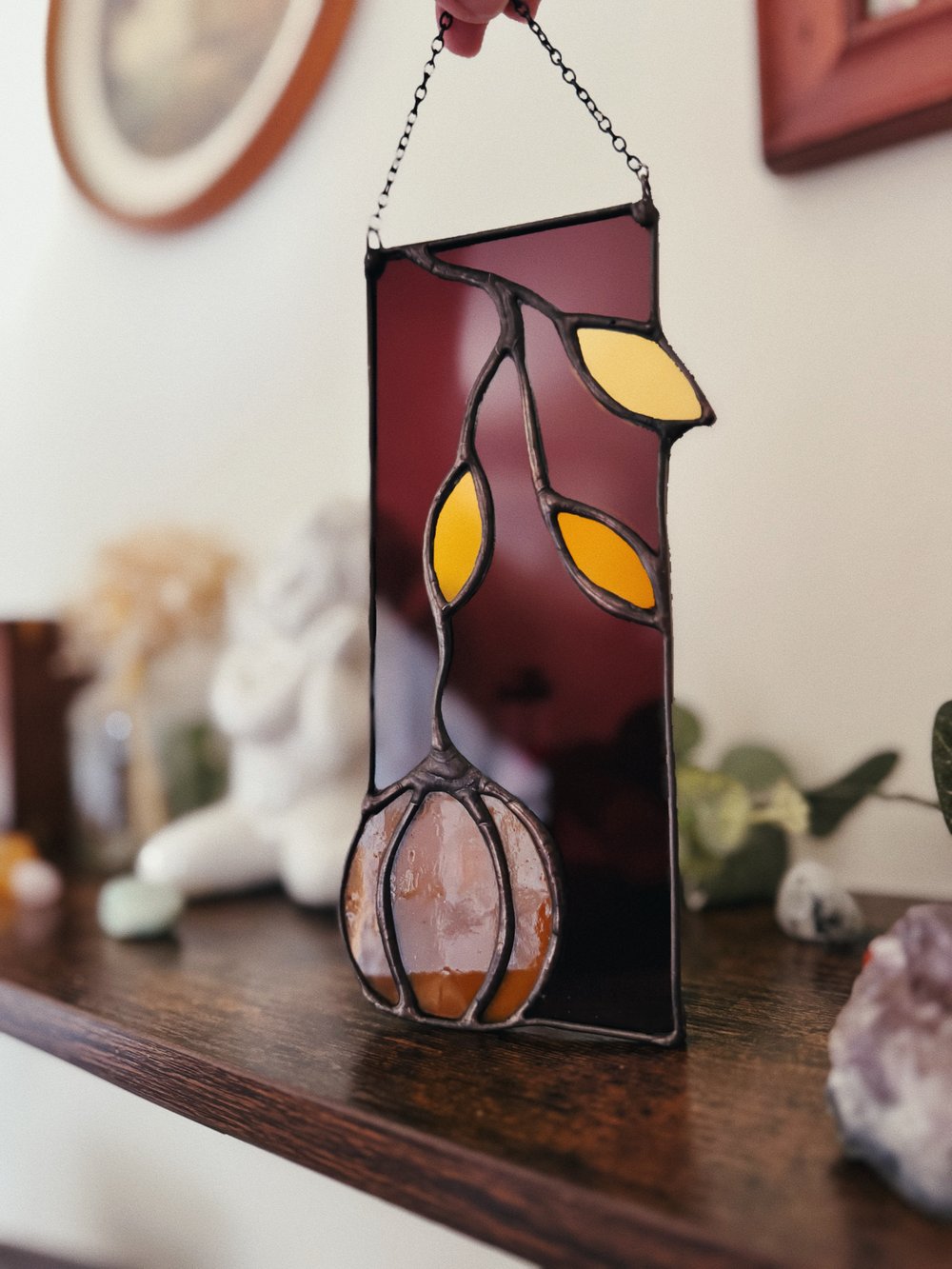 Pumpkin & falling leaves mini panel