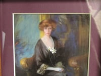 Image 5 of Lily Marchioness of Anglesey 1909 by D. Phil Morris, Small Vintage Art Print, Framed (frame marks)  