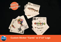 Image 1 of Custom Sticker "Cards" - w/ 3x3 Peel-off Logo