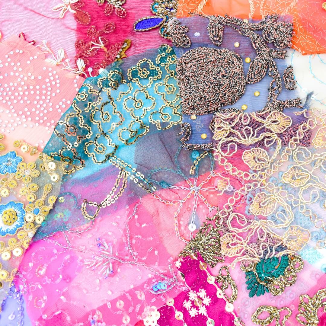 Set of six saris ,embellished recycled/upcycled saris/ fabric for Bridesmaids costumes/ Party decor/ Theme Wedding 2024 fabric/ Bollywood parties