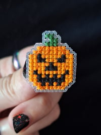 Image 1 of Stitched Halloween Pins - Jack O Lantern and Ghost now avaiblable