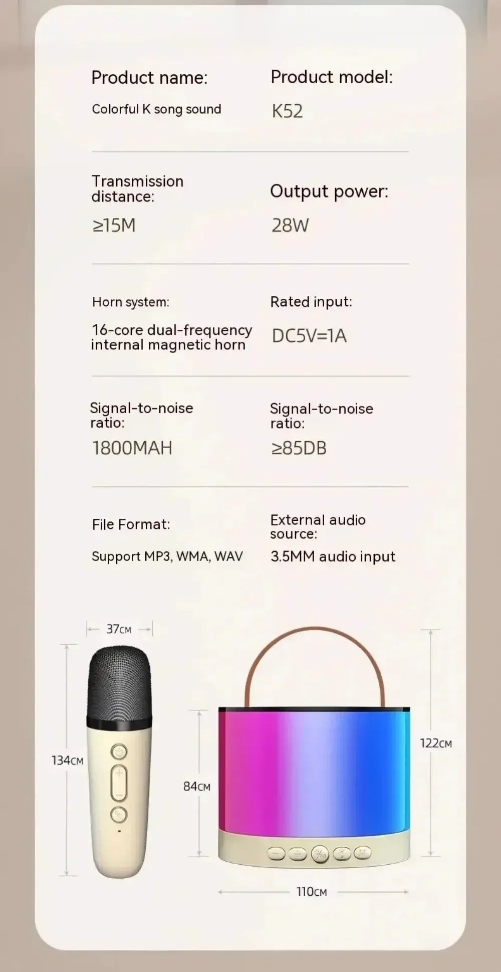 MSL Wireless Bluetooth Speaker with Microphone RGB Portable Music Player