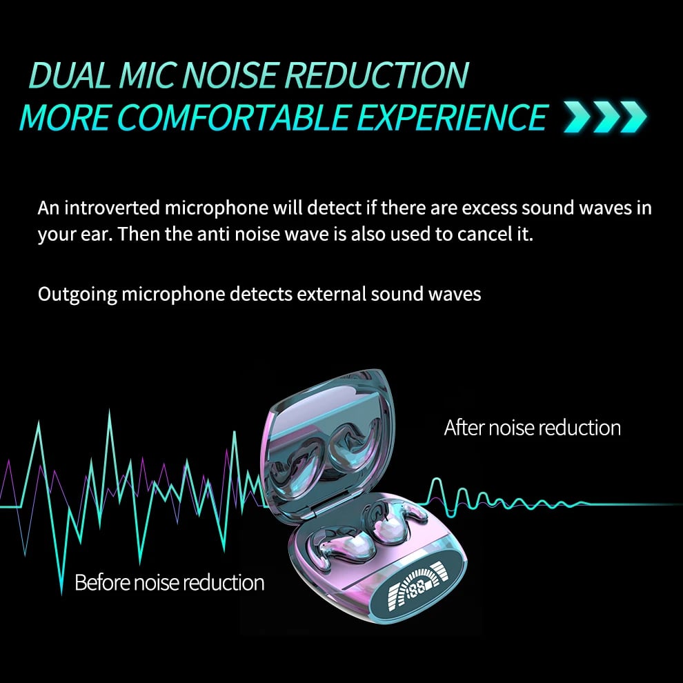 MSL Invisible Bluetooth Earbuds with Mic - IPX5 Waterproof, HiFi Sound