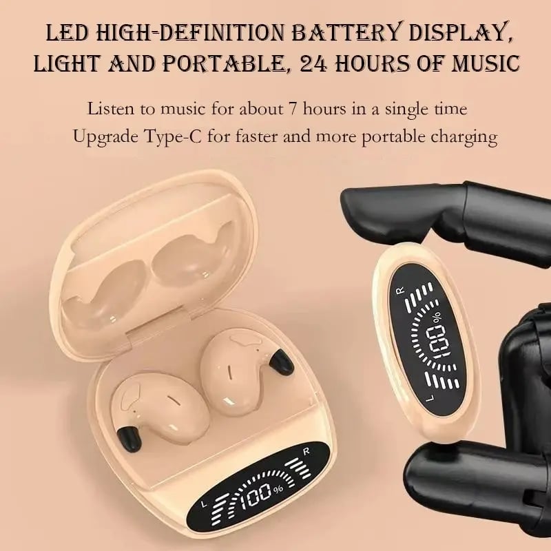 MSL Invisible Bluetooth Earbuds with Mic - IPX5 Waterproof, HiFi Sound