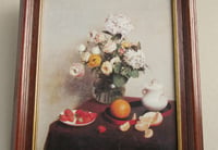 Image 5 of Still Life Flowers Fruit 1866 by Henri Fantin-Latour, Vintage Art Print, Framed 12 3/10 x 10 3/10 in