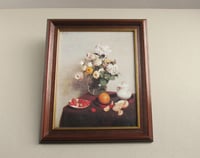 Image 2 of Still Life Flowers Fruit 1866 by Henri Fantin-Latour, Vintage Art Print, Framed 12 3/10 x 10 3/10 in