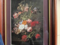 Image 4 of Still Life Flowers Insects by Rachel Ruysch (b 1664) Vintage Art Print, Framed 13 2/10 x 10 6/10 in 