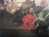 Image 7 of Still Life Flowers Insects by Rachel Ruysch (b 1664) Vintage Art Print, Framed 13 2/10 x 10 6/10 in 