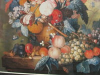 Image 6 of Still Life Flowers Fruit by Jan van Huysum (b 1682) Vintage Art Print, Framed Size 12 5/8 x 10 ins