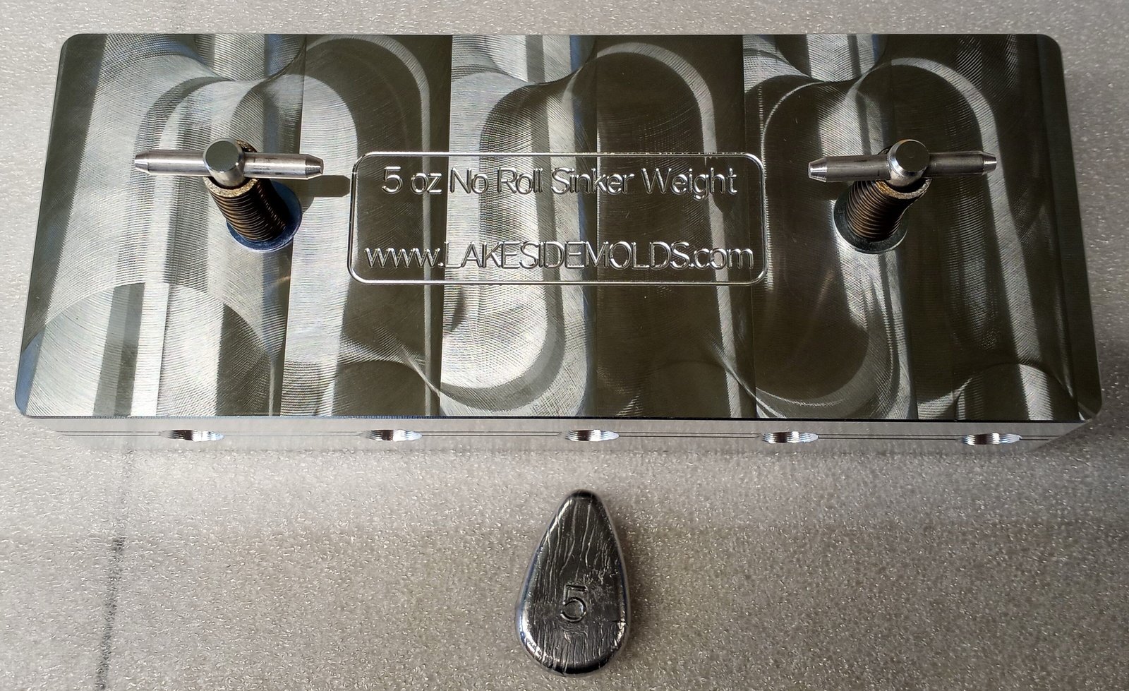 5 oz No Roll Sinker Mold - 10 CAVITY Production Mold | Lake Side