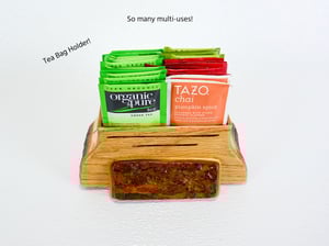 Image of Wood Multi-use Box made of Cherry with Live Edge and Oak, Country Rustic Box, Wooden Tea Box