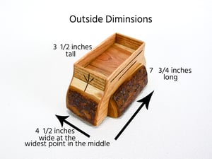 Image of Wood Multi-use Box made of Cherry with Live Edge and Oak, Country Rustic Box, Wooden Tea Box