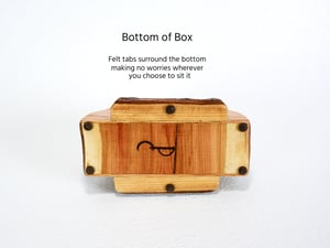 Image of Wood Multi-use Box made of Cherry with Live Edge and Oak, Country Rustic Box, Wooden Tea Box