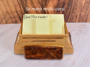 Image of Wood Multi-use Box made of Cherry with Live Edge and Oak, Country Rustic Box, Wooden Tea Box