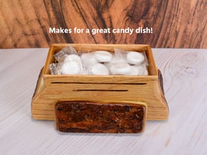 Image of Wood Multi-use Box made of Cherry with Live Edge and Oak, Country Rustic Box, Wooden Tea Box