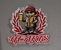Image 1 of Hearts football Casual/Ultra Dressed in designer gear 38x38mm Pin Badge