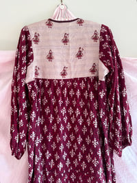 Image 4 of Vintage Indian Silk and Cotton Block Printed Dress