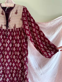 Image 2 of Vintage Indian Silk and Cotton Block Printed Dress