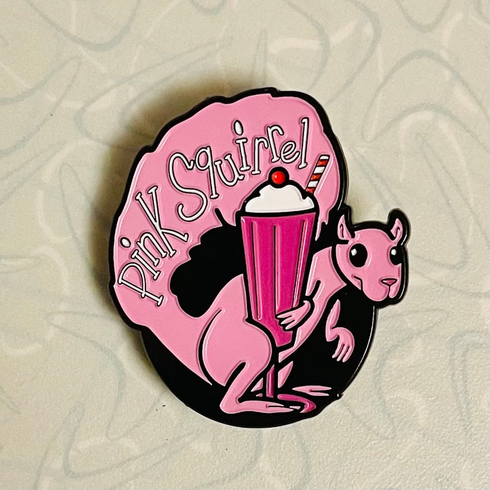 At Random Milwaukee PINK SQUIRREL 1.75" Ice Cream Cocktail Enamel Pin