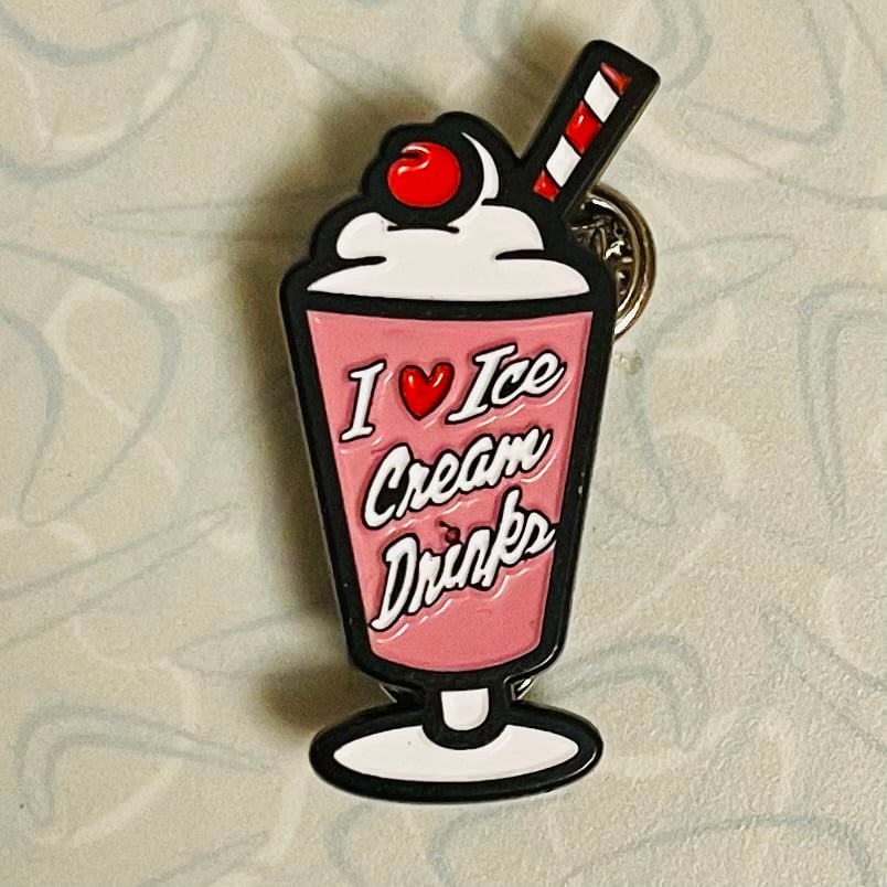 At Random Milwaukee I HEART ICE CREAM DRINKS 1.75" Soft Enamel Pins