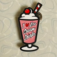 Image 2 of At Random Milwaukee I HEART ICE CREAM DRINKS 1.75" Soft Enamel Pins