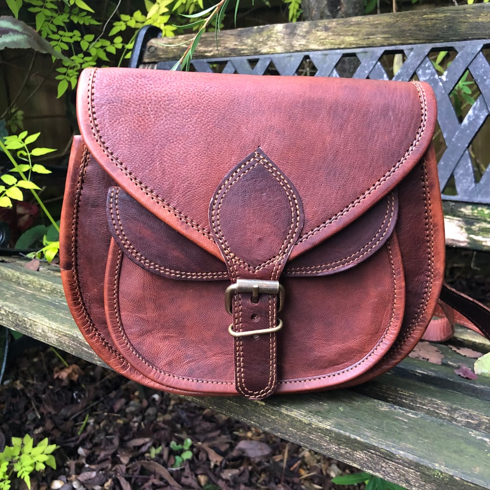 Image of Handmade Leather Saddle Bag - Small