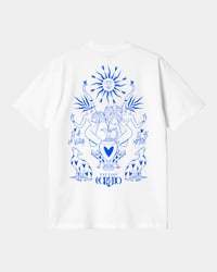 Image 1 of T-SHIRT BLANC/BLEU
