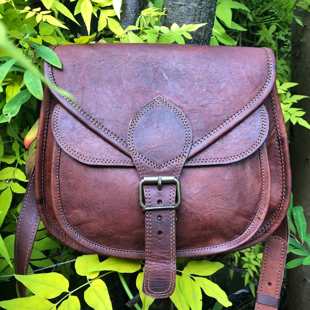 Image of Handmade Leather Saddle Bag - Medium