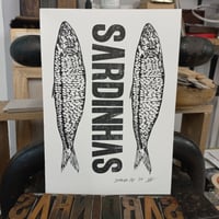 Sardinhas / Sardines Letterpress and Linocut print