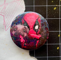 Image 1 of Deadpool and Dogpool Button Pin