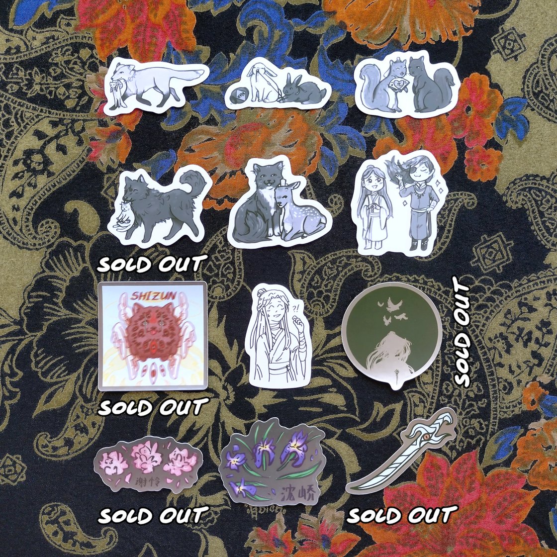 Image of [P4P] Danmei Doodle Vinyl Stickers