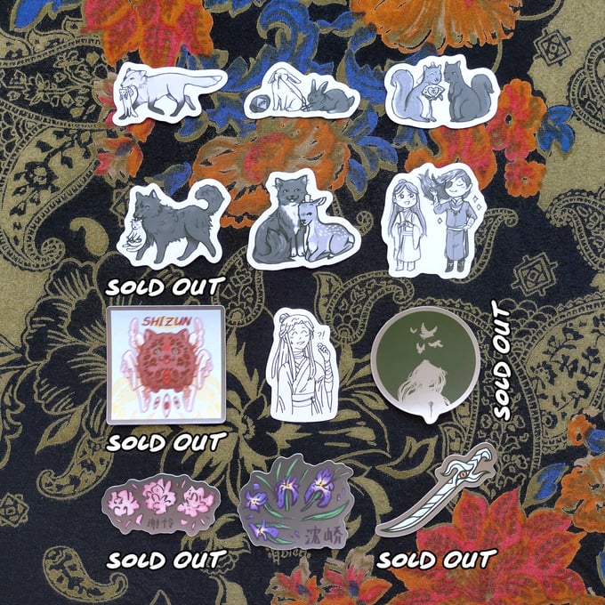 Image of [P4P] Danmei Doodle Vinyl Stickers