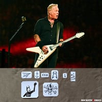 Image 1 of James Hetfield guitar stickers Gibson Electra Flying V 2236 vinyl decal 2024 