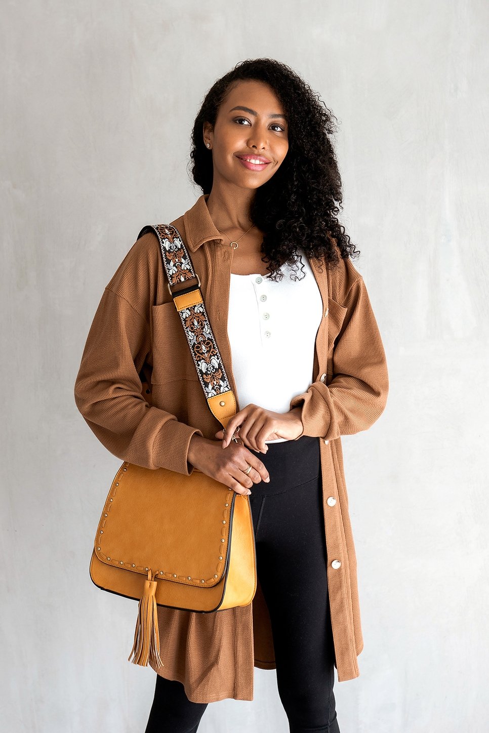 Image of "Allie" Crossbody with Print Contrast Strap