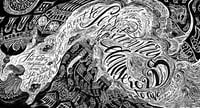 Image 1 of Woodcut Print : Woolf , 24in x 42in 