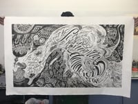 Image 3 of Woodcut Print : Woolf , 24in x 42in 