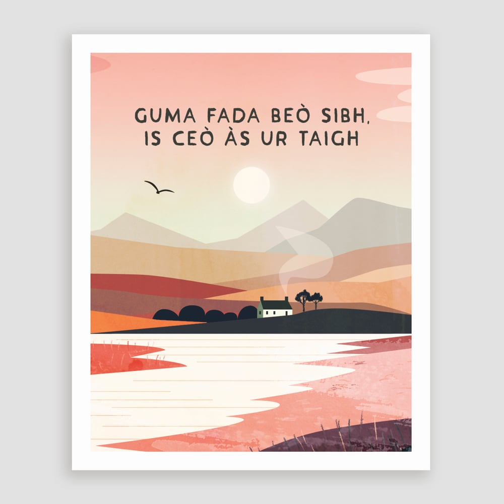 Image of 'Chimney smoke' Gaelic (Print)