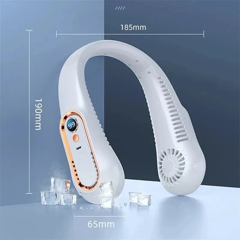 BreezeMate - Portable USB Neck Fan with 5 Speeds and Digital Display