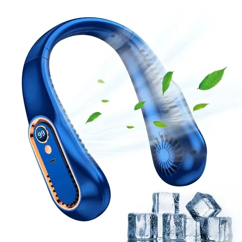BreezeMate - Portable USB Neck Fan with 5 Speeds and Digital Display