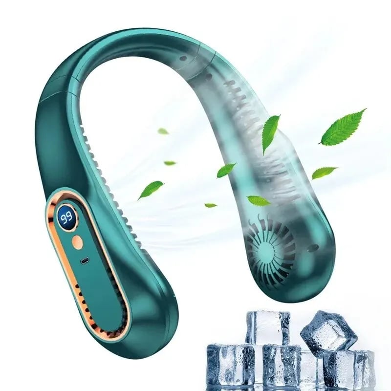 BreezeMate - Portable USB Neck Fan with 5 Speeds and Digital Display