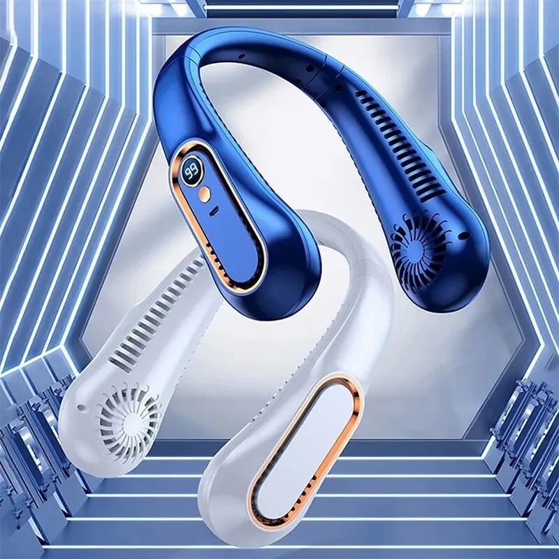 BreezeMate - Portable USB Neck Fan with 5 Speeds and Digital Display