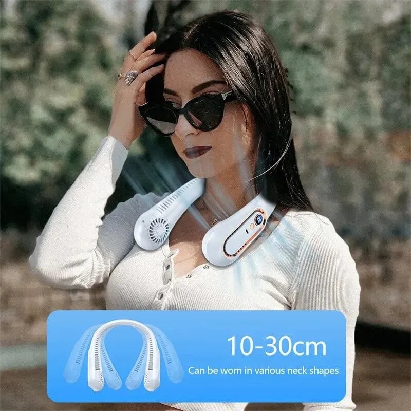 BreezeMate - Portable USB Neck Fan with 5 Speeds and Digital Display