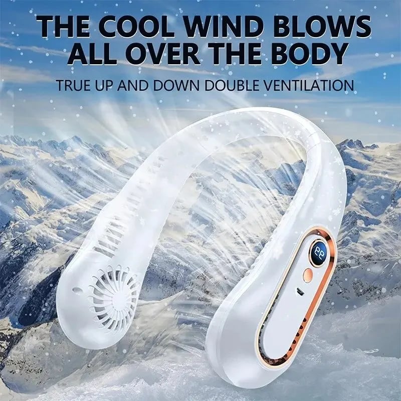 BreezeMate - Portable USB Neck Fan with 5 Speeds and Digital Display