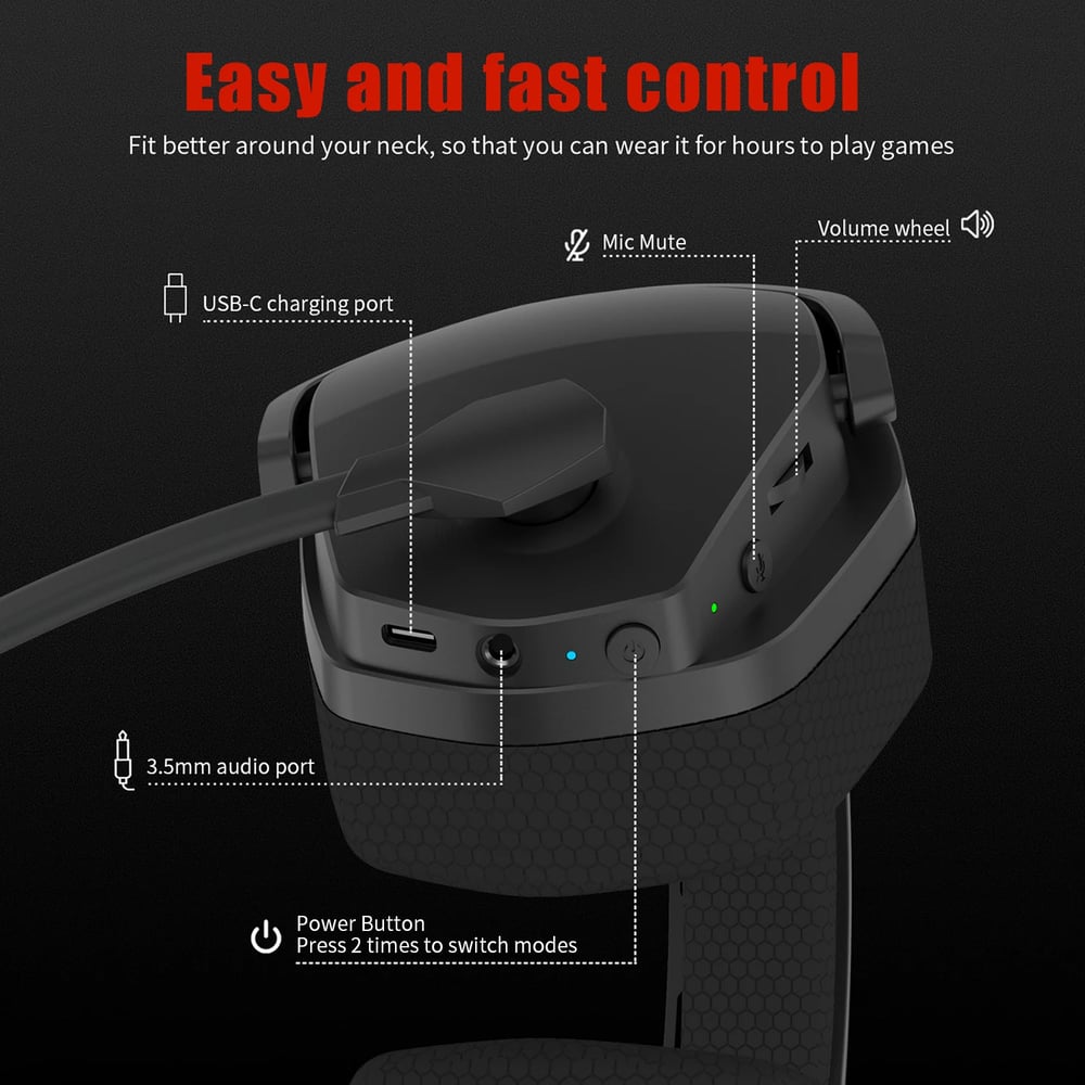 NUBWO G06 Pro Dual-Mode Wireless Gaming Headset with Microphone