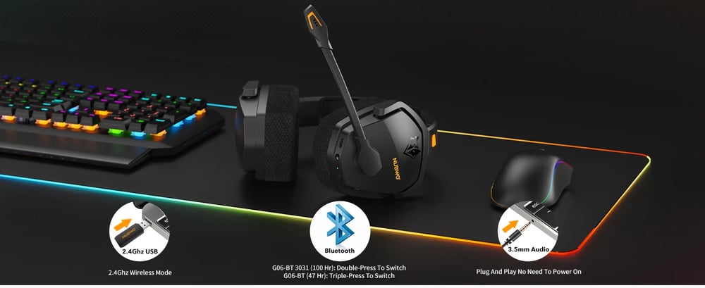 NUBWO G06 Pro Dual-Mode Wireless Gaming Headset with Microphone