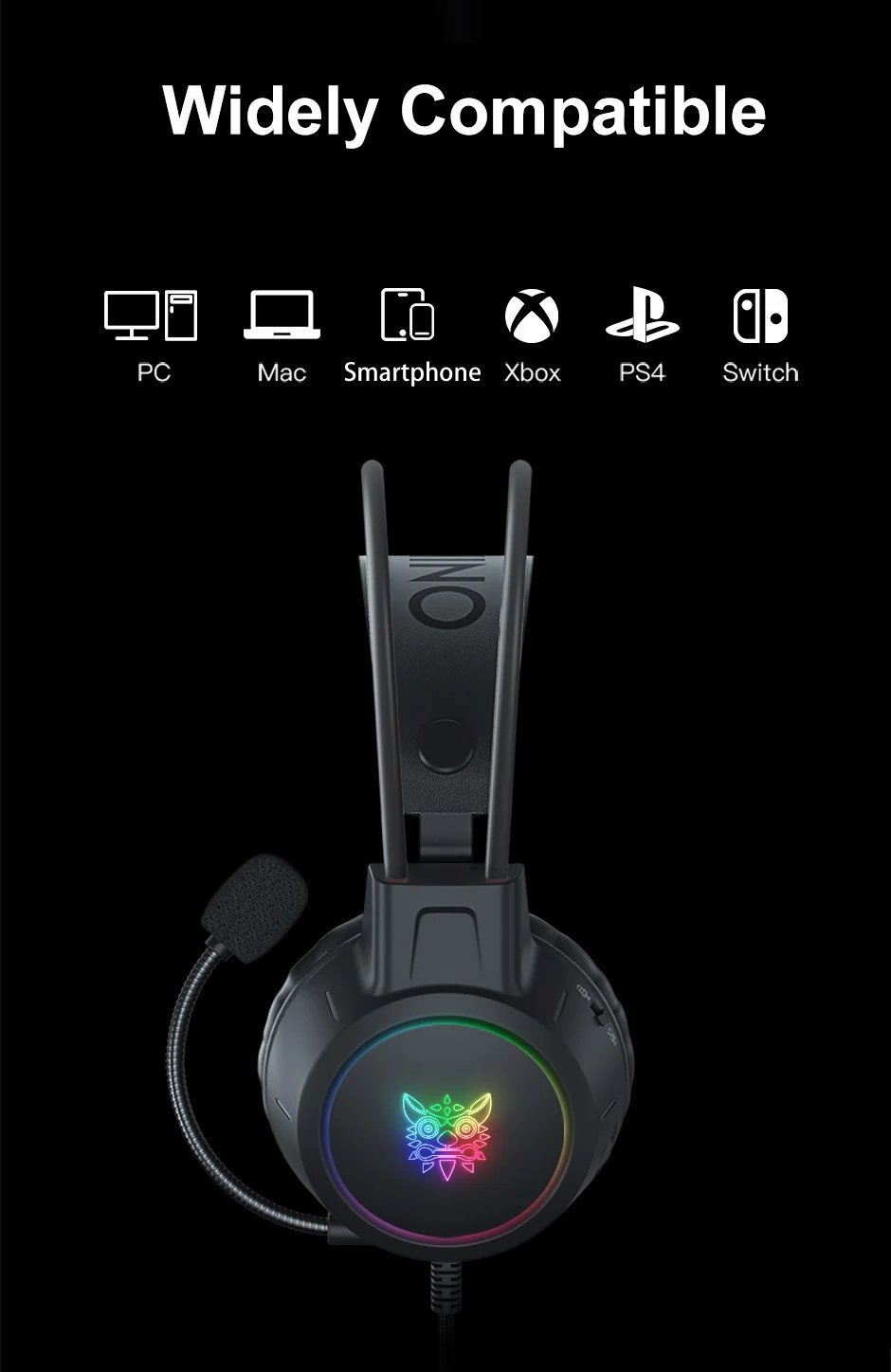 RGB Headset Gamer PC PS4 Gaming Headphones with HD Flexible Mic 3.5mm Headphone for Xbox PS5 Switch 